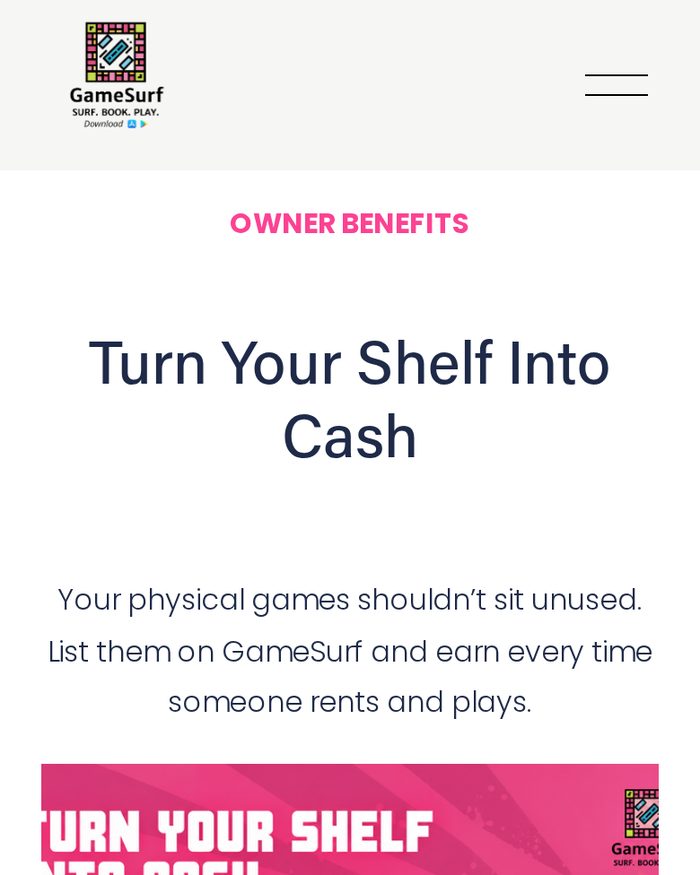 GameSurf Squarespace website homepage