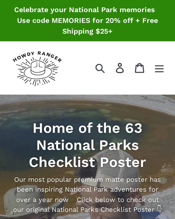 Howdy Ranger Shopify website homepage
